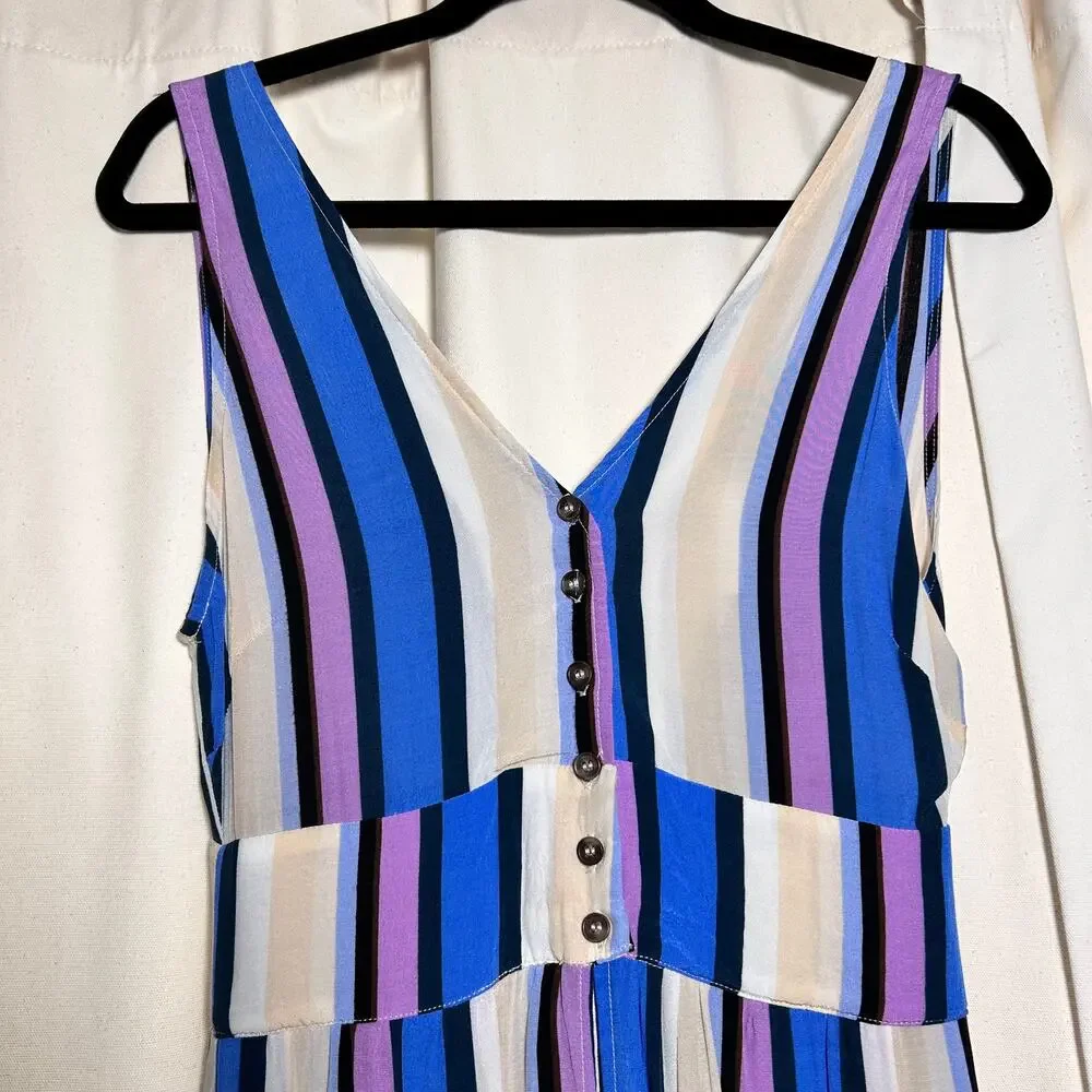 ASTR the Label Women's‎ Periwinkle Multi-Stripe Jumpsuit Romper Dress Size XS